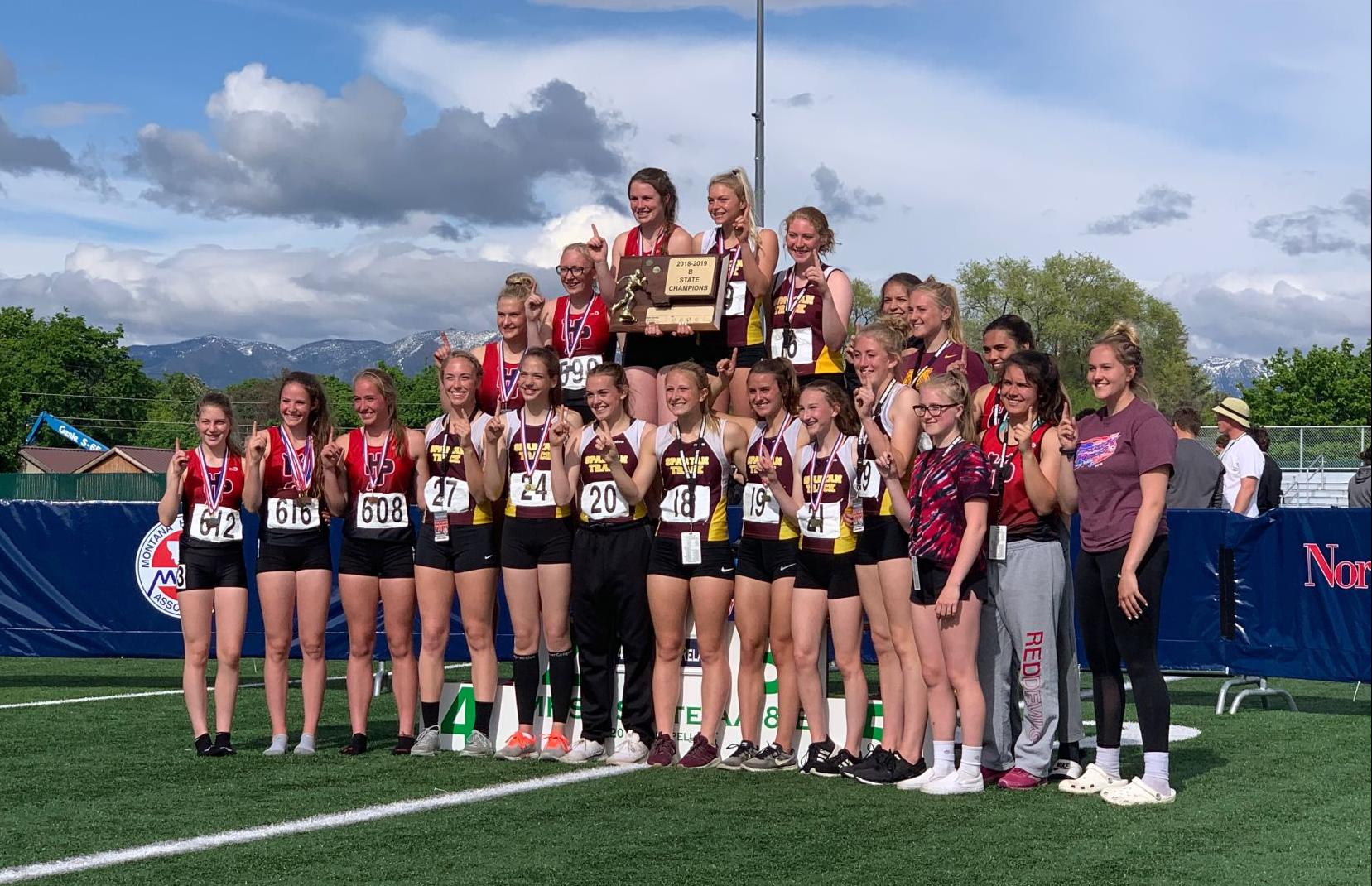 Class B Girls track and field - Baker Spartans and Huntley Project Red Devils